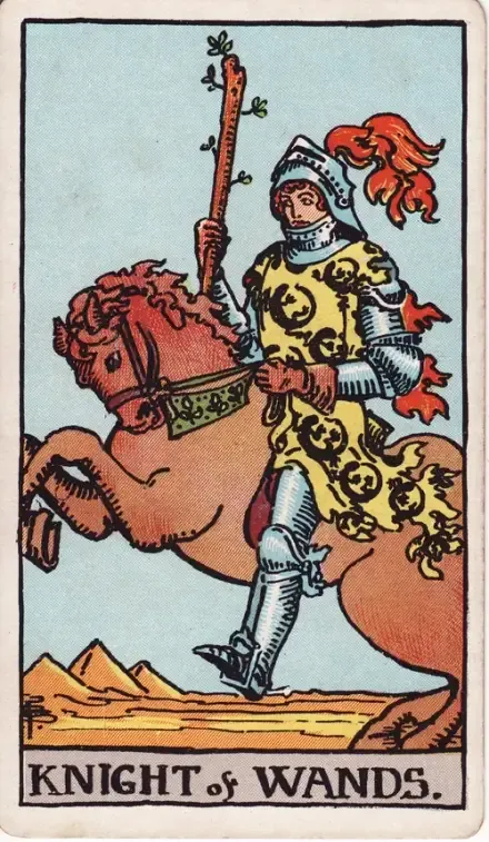 Knight of Wands tarot card (Rider–Waite–Smith)