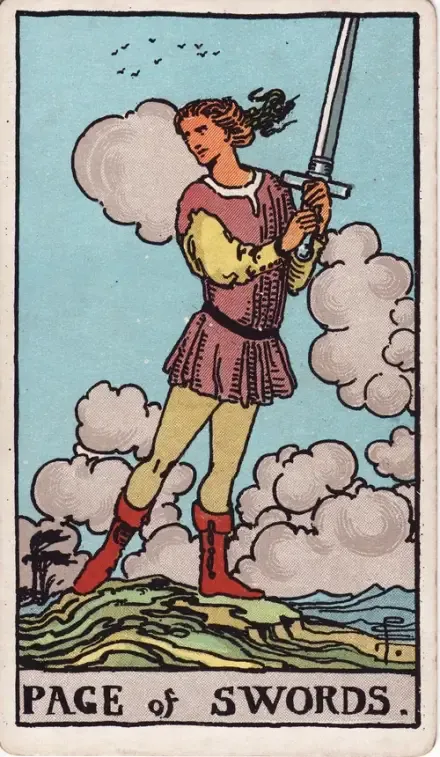Page of Swords tarot card (Rider–Waite–Smith)