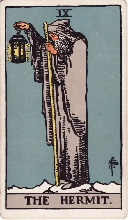 The Hermit tarot card (Rider–Waite–Smith)